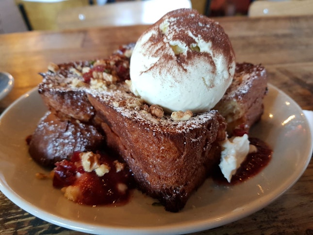 Brioche French Toast With Berries Mascarpone And Ice Cream
