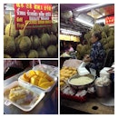 Durian sticky rice and mango sticky rice.