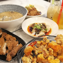 Go for the Golden Chicken Fritters and Taiwan Lu Rou Rice!