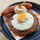 Rosti with Egg and Sausage 