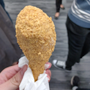 Ice-cream crusted with peanuts