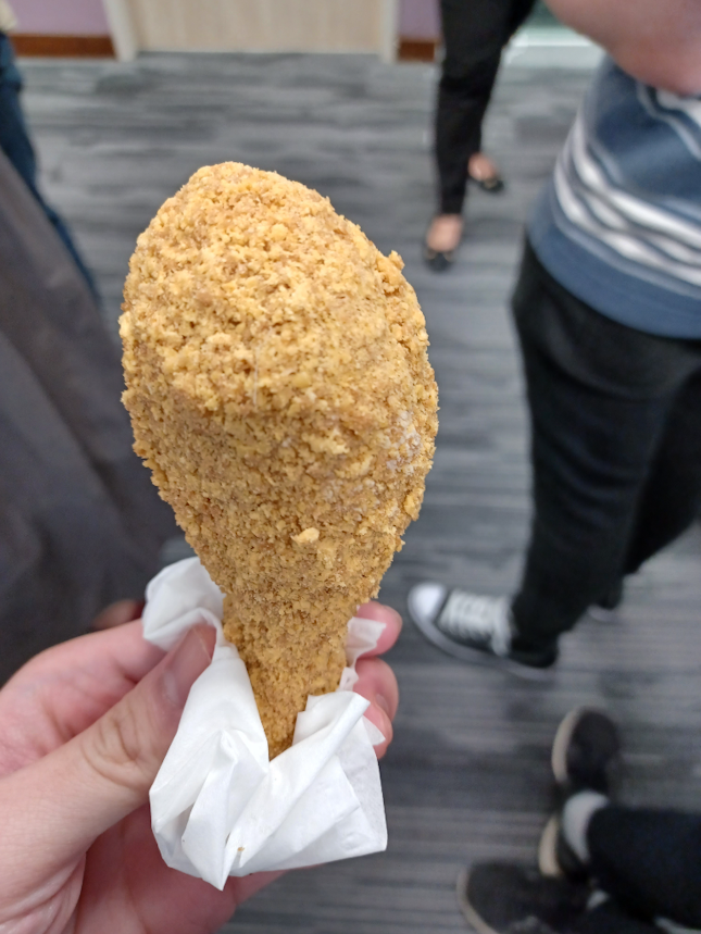 Ice-cream crusted with peanuts