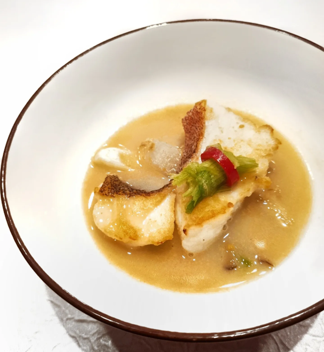 Pan-fried Red Grouper with Radish & Yellow Bean in Teochew Style