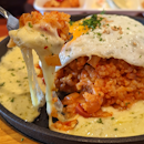 Kimchi fried rice with cheese