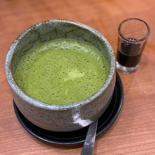Hot Matcha Shiratama Kuromitsu Latte