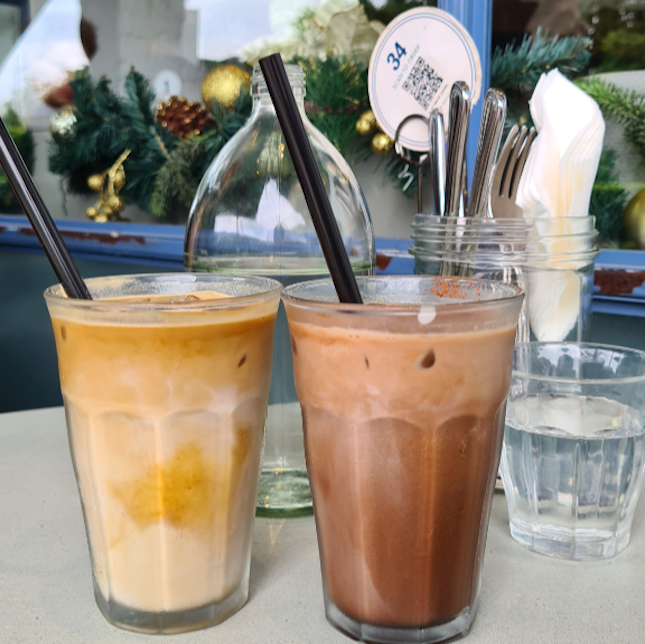 iced latte ($6.80) & iced mocha ($7.80)