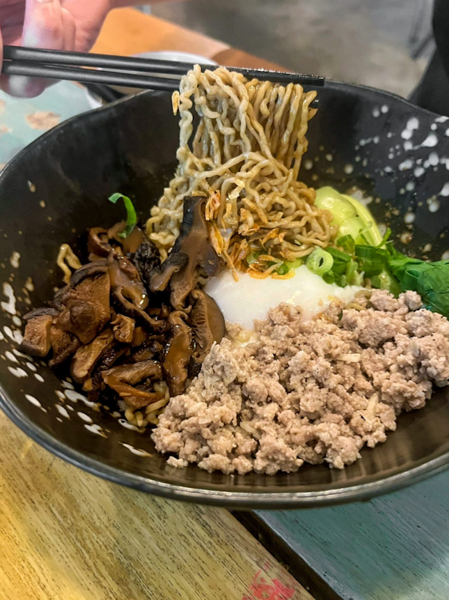Bring little boss eat one of his fav noodle, @iwantmynoodle. We ordered my truffle oil noodle with minced pork (additional $3 for minced pork).