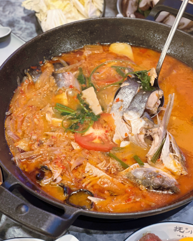 Qingjian Fish w/ Spicy Sour Bamboo Shoot Soup ($58)