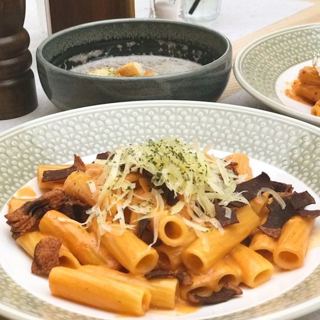 Tortiglioni Spicy Pink Sauce & Mushroom Soup @ Mamma Mia Trattoria E Caffè | 1 Jurong West Central 2 | @JurongPoint #01-48/49.
