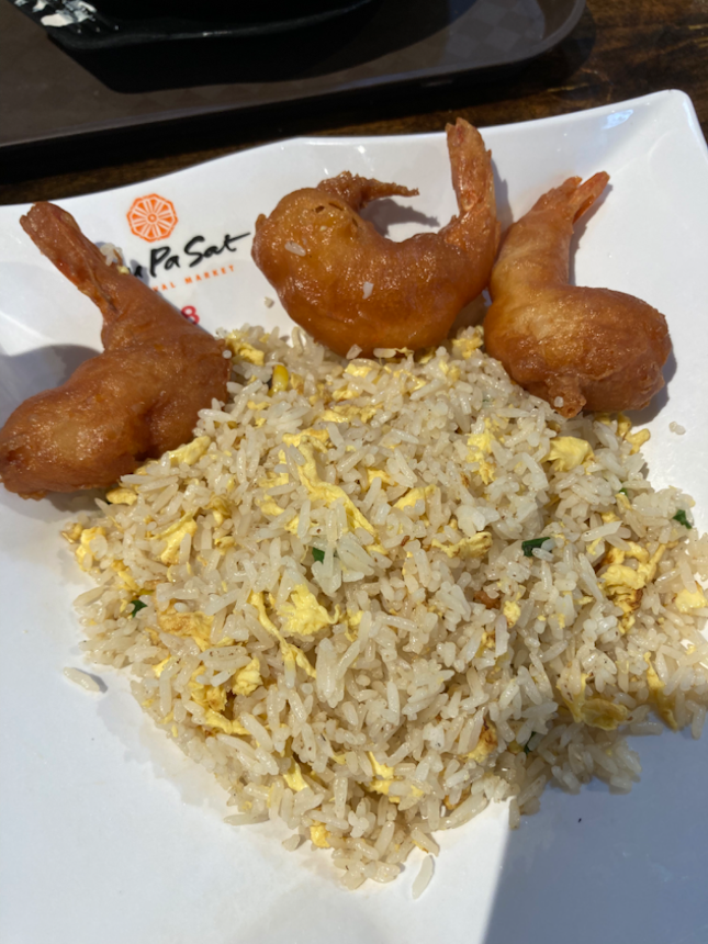 fried rice w prawns ($7.80)
