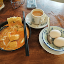 Laksa and soft-boiled eggs 