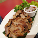 Grilled Pork Collar served with spicy Thai 'jaew' sauce
