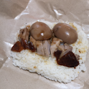 Roasted Duck rice 3.5nett add egg 0.7nett (charcoal roasted meat stall)