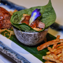 grilled iberico pork collar with betel leaves