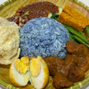rendang curry with blue pea nasi lemak ($9.80)