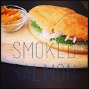 Salmon is my favourite :-) #smokedsalmononfocaccia #thebigfathen #ansonroad #tuesday #lunch @Over