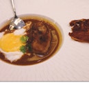 Pan Fried Foie Gras And Lava Egg In Truffle Sauce