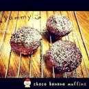 home-made muffins for tea time ☕ #muffins #foodporn #chocolate #banana🍌 #awesome #yummy #baking  #snapeee