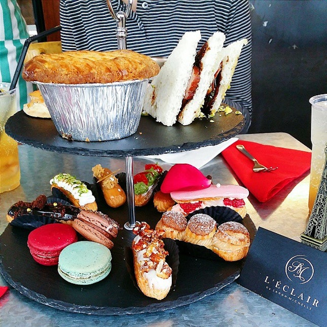 At the DÎNETTE Pop-Up Cafe by L’ÉCLAIR today with @sakura2990 to try their TEA-TIME SET MENU ($50 nett for 2) which includes some light savoury bites, sweet pastries such as their signature #eclairs and coffee/tea.