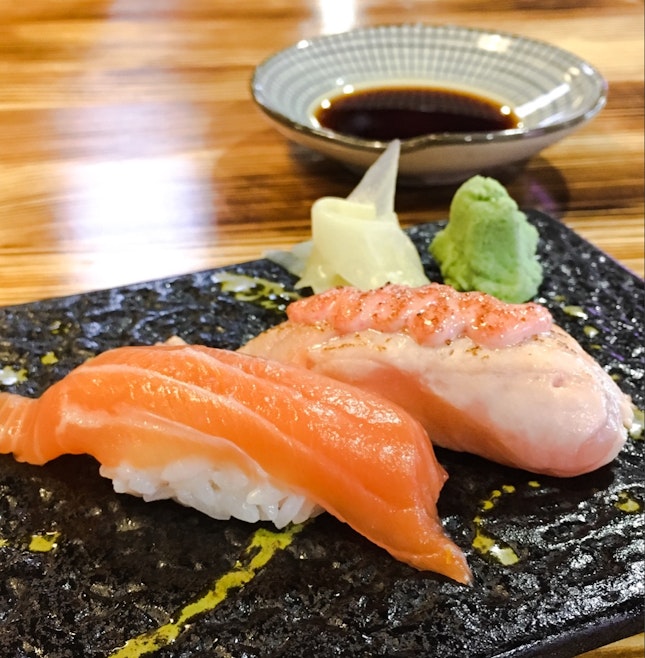 Sake Salmon & Sake Aburi Mentai