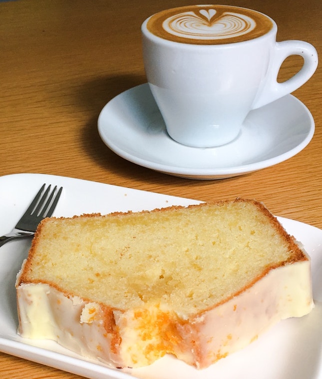 Orange Loaf Cake Slice