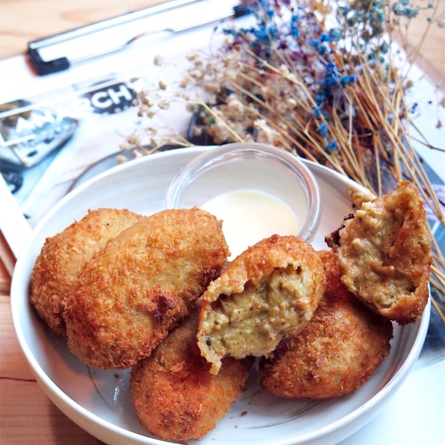 Mussel Fritters with Yuzu Miso [$15]