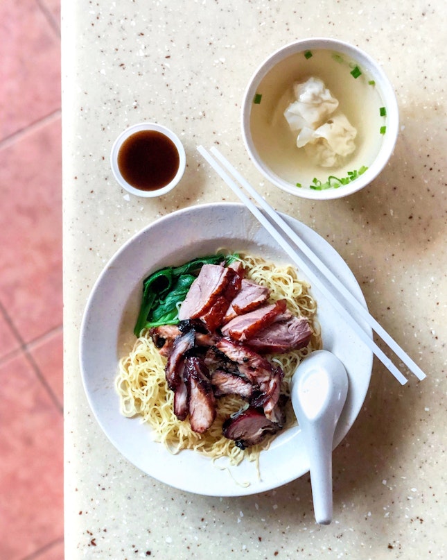 Char Siew Duck Noodle + Wanton 叉烧鸭面 + 云吞 [$5 + $0.50]