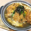 Chicken Katsu Toji - crispy fried chicken cutlet meets eggy goodness in a sweet/salty bubbling sauce.
