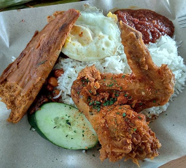 Nasi lemak aft yesterday's cycling adventure from home to bedok reservoir!
