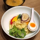 Natsu Yasai & Curry Tsukemen —$19
Tsukemen is a japanese way of dipping cold chewy noodles into warm soup broth before slurping them up.