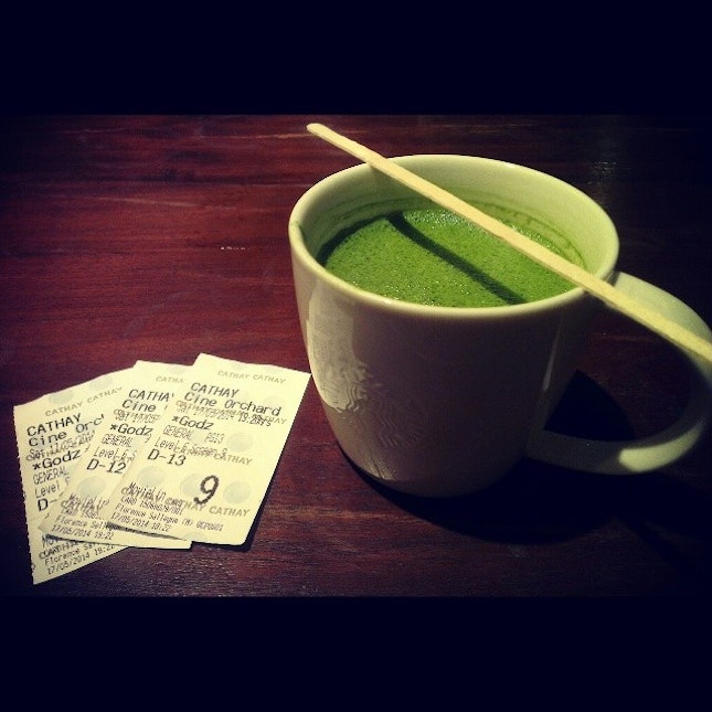 Green tea latte after Godzilla..