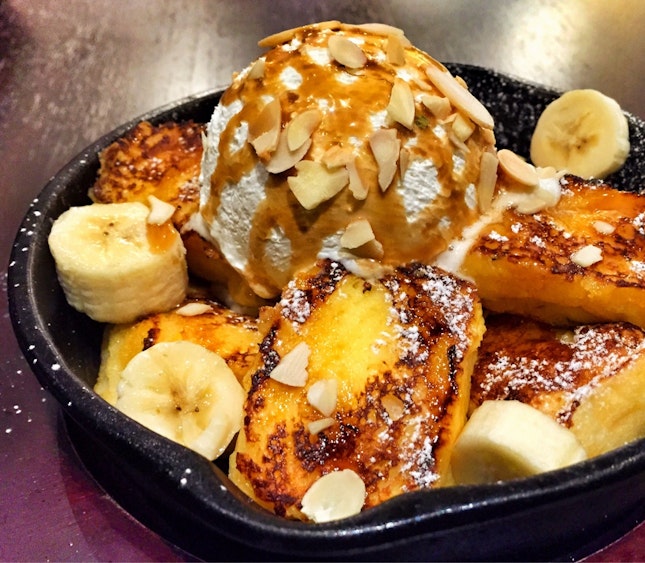 French Toast with Caramel Nuts ($10.80++)