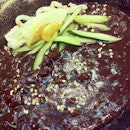 Korean jajangmyun~ aka black bean noodles~ been wanting to eat em' since watching running man!