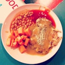 #chicken chop for #lunch #beans #carrot #food #foodie #foodgasm #foodpics #foodplay #foodporn #foodphoto #foodphotography #instapic #instafood #instagood #instagramers #instagramers #webstagram #statigram #delicious #yummy