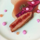Roast duck with red cabbage reduction, plum pearls, beetroot & red cabbages @degsan #sanghoon #mfwf #lunch #duck #pearls