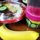 Day 71: #unagi #bento #detox #lemon #cucumber #banana 😄my #DIY #healthy #lunch #100happydays