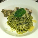 Grilled Chilled Pesto Spagetti
