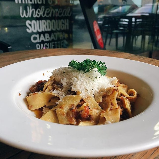 Pappardelle with beef ragu.