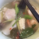 Seafood Glasss Noodle with Thai Yum Soup