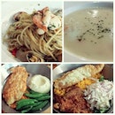 set lunches @ 🐟👫
(with soup of the day and drink)

#lunch #seafood #sgfood #eatout #nomnom #foodporn #foodcollage #whatiate #makan #sgfoodie #foodsg #instafood #foodgasm #burpple #thursday #fish #pasta