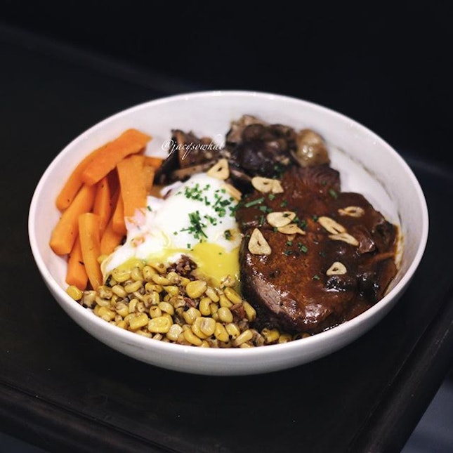 What's Your Beef $16 // With only 30 servings per day, this bowl of goodness including a slab of 150g Australian ribeye is worth the monayy.