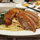 Soy-sauce chicken + Roast duck noodle.