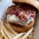 Streaky Bacon Burger Medium Rare