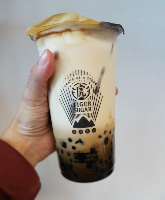 Brown Sugar Boba With Pearls With Cream Mousse