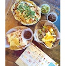 mexician lunch - tacos, quesadillas and nachos.