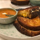 Chipotle grilled cheese sourdough sandwich w/ tomato soup
