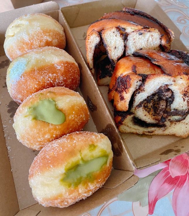 Matcha, Passionfruit Doughnuts, Babka