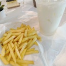 Truffle Fries($4.50) And Butterscotch Milk(Iced)($4.50)