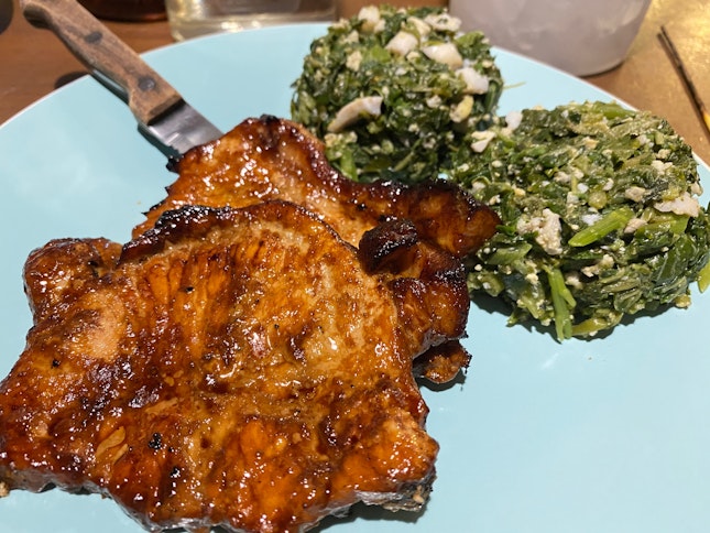 Pork Chop With Spinach