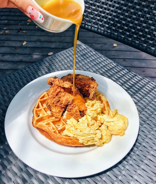 Chicken And Waffles And Scrambled Eggs